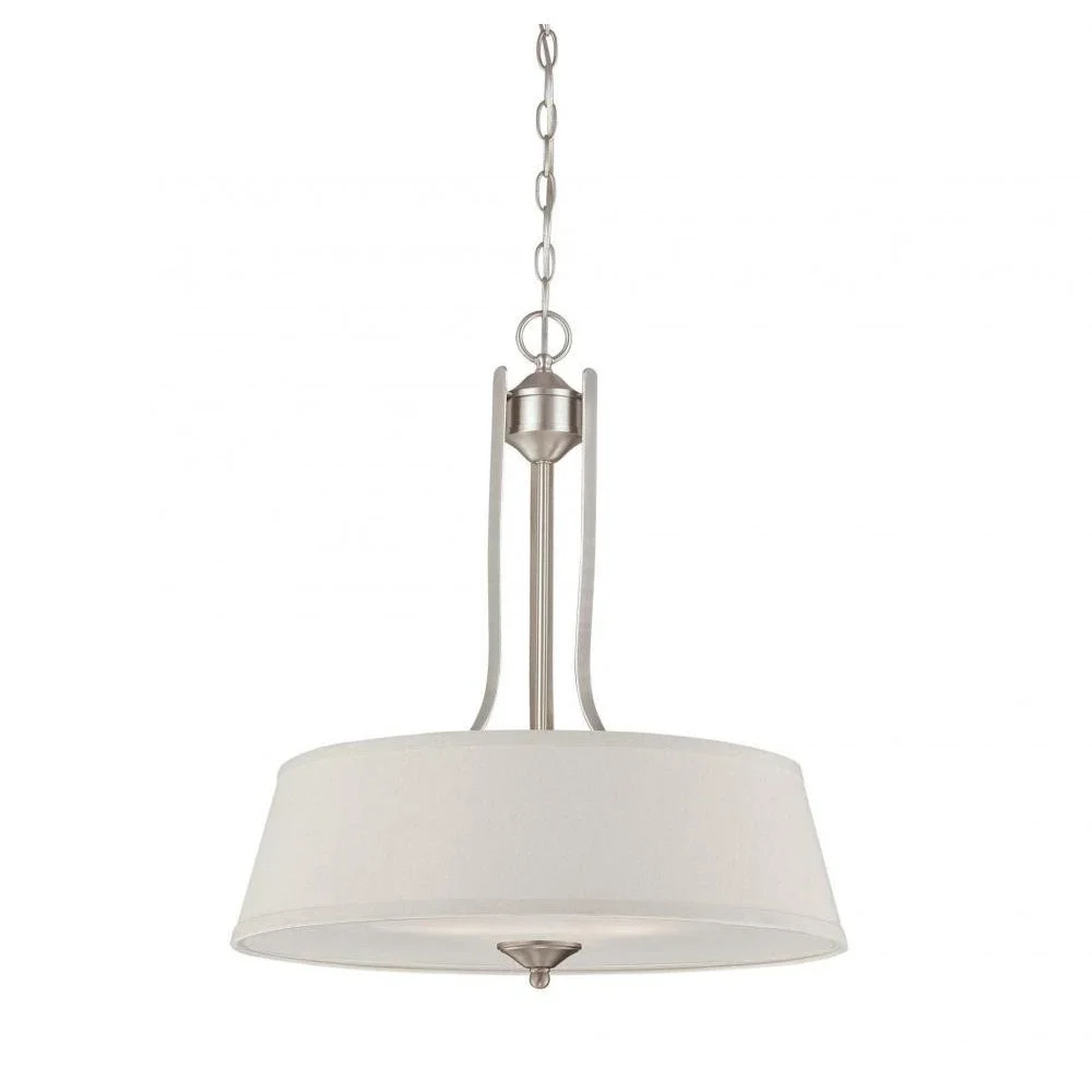 Savoy House Maremma (7B-2174-3-69) Three Light Pendant Pewter - White Shade